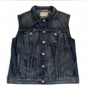 rag & bone jeans Distressed Buttoned Denim Vest ✨